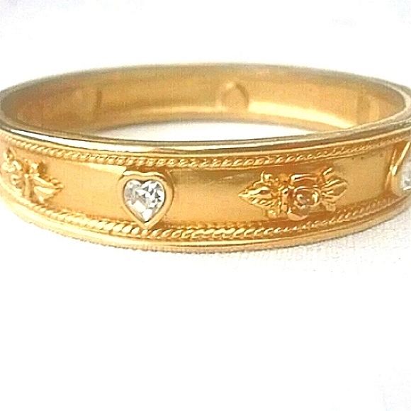 💛  Elizabeth Taylor LOVE BLOOMS Gold Bangle Bracelet NEW - Picture 7 of 12